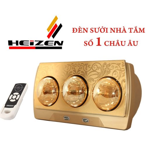 Đèn Sưởi Nhà Tắm Heizen 3 Bóng Vàng- Điều Khiển Từ Xa